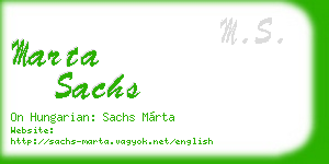 marta sachs business card